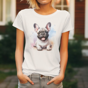 T-shirt Joli Bouledogue Français en aquarelle