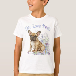 T-shirt Joli Bouledogue Français Floral