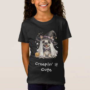 T-Shirt Joli bouledogue français Halloween Sorcière qui ra