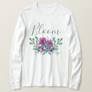 T-shirt Joli Bouquet Floral Purple Script