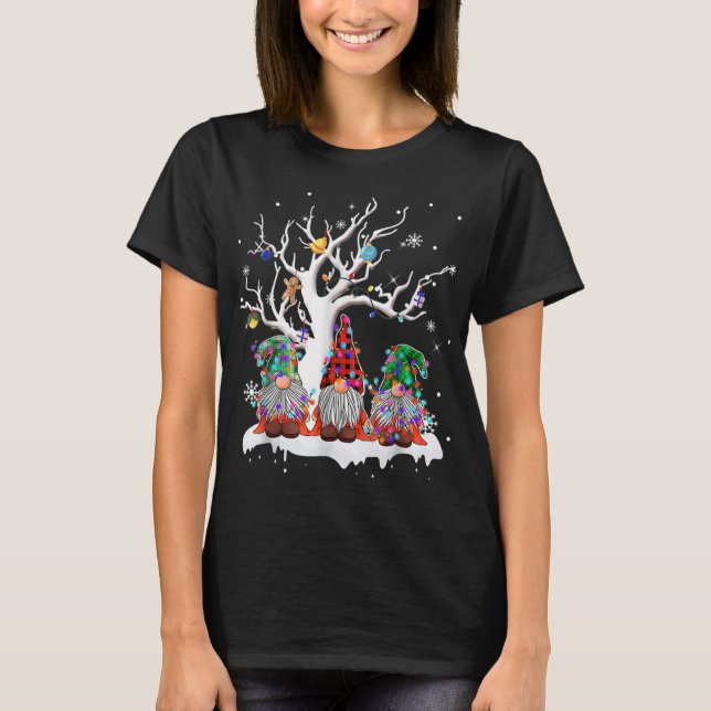T-shirt Joli Buffalo Gnome Plaid Christmas Tree Léger laid (Devant)
