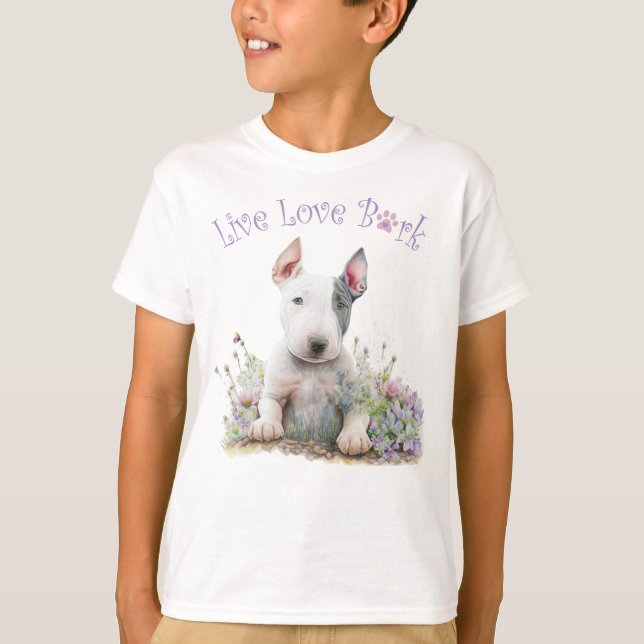 T-shirt Joli Bull Terrier Floral (Devant)