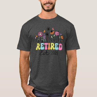 T-shirt joli cadeau de retraite Fleurs Points pour retrait