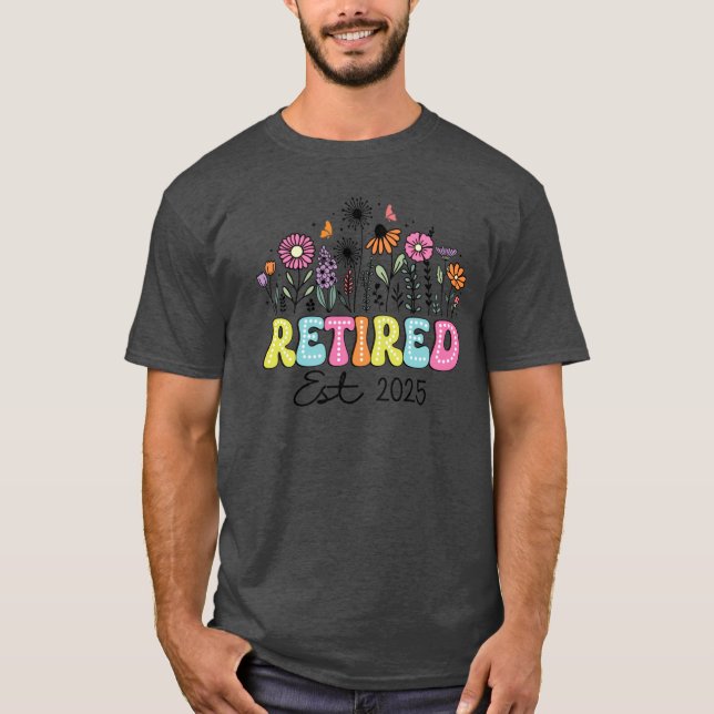 T-shirt joli cadeau de retraite Fleurs Points pour retrait (Devant)