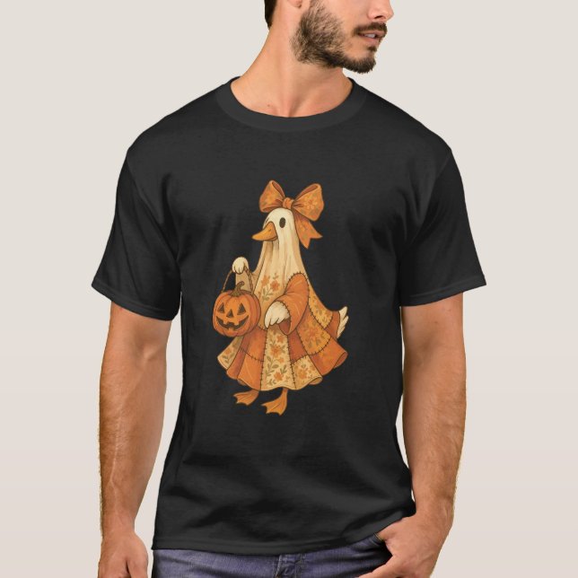 T-shirt Joli Canard Patchwork Fête d'Halloween (Devant)