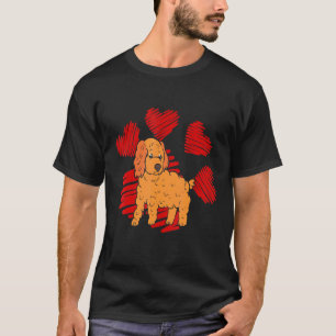 T-shirt Joli Caniche Jouet Amour Avec Coeur Et Pattes Chie