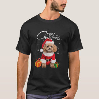 T-shirt Joli caniche Santa Chapeau Joyeux sapin de Noël No