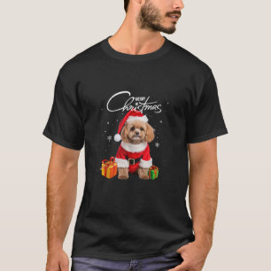 T-shirt Joli caniche Santa Chapeau Joyeux sapin de Noël No