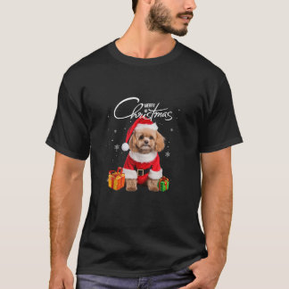 T-shirt Joli caniche Santa Chapeau Joyeux sapin de Noël No