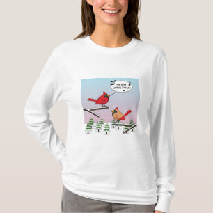 T-shirt Joli Cardinal Rouge chanter Joyeux Noël