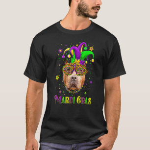 T-shirt Joli Carnaval Mardi Gras Pitbull Chien Mardi Gras