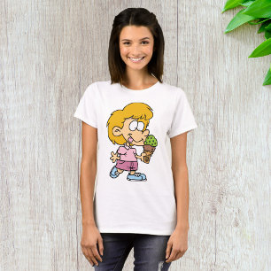 T-shirt Joli Cartoon Enfant Manger Ice Cream Cone