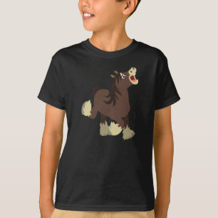 T-shirt Joli Cartoon Exubérant Shire Cheval Enfants T-shir