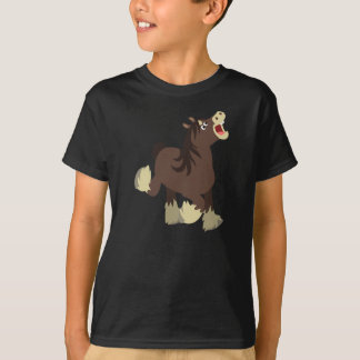 T-shirt Joli Cartoon Exubérant Shire Cheval Enfants T-shir