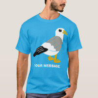 Joli Cartoon Seagull Graphic Message personnalisé