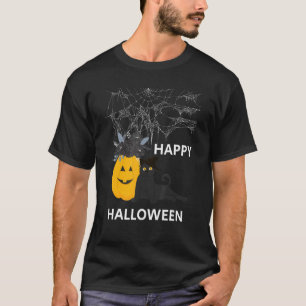 T-shirt Joli Casquette Halloween Chat Noir Sorcière Citrou