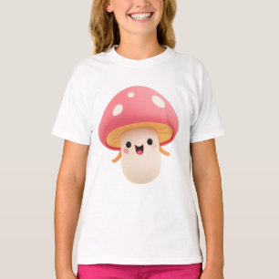 T-shirt Joli Champignon Rose Kawaii – Enfants Sourires