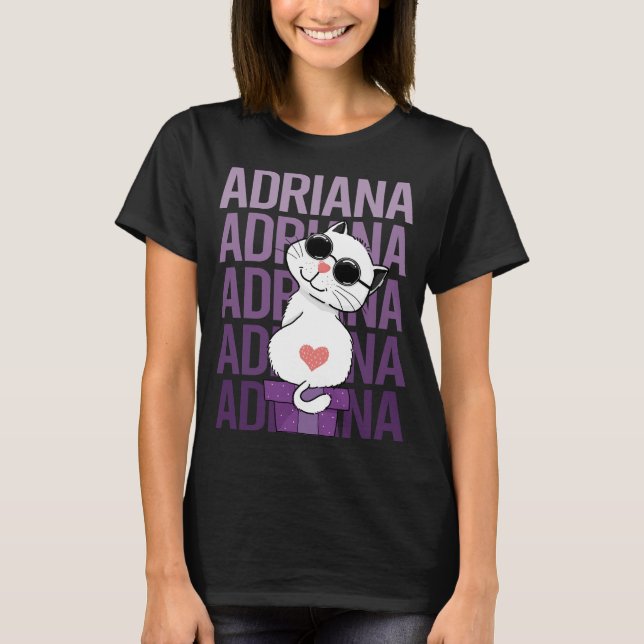T-shirt Joli Chat - Adriana Nom (Devant)