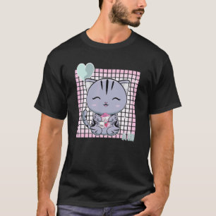 T-shirt Joli chat américain à poil court Milk Shake à la f
