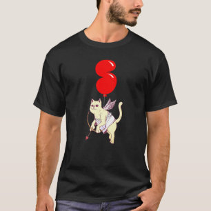 T-shirt Joli Chat Ange 5ème Anniversaire Fête de Ballons p