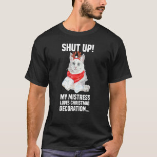 T-shirt Joli chat angora avec déco de costume de renne tai