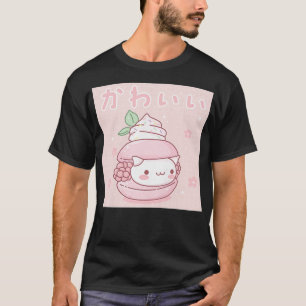 T-shirt Joli chat au cookie Macaron drôle Kawaii esthétiqu