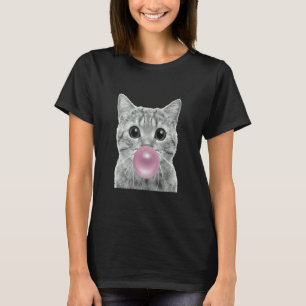 T-shirt Joli chat avec bulle de chewing-gum  chat mâchant 