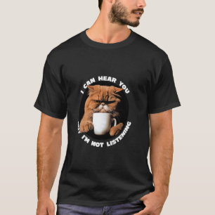 T-shirt Joli Chat avec Café Hommes Femmes Chat Coloré Prop