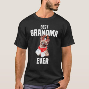 T-shirt Joli chat avec costume de renne Meilleure grand-mè