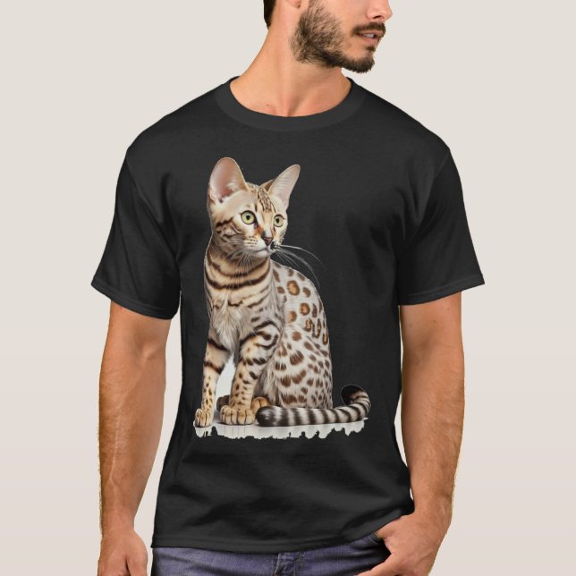 T-shirt Joli chat Bengal avec classique (Devant)