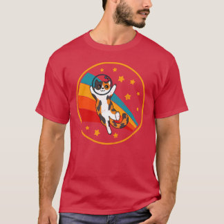 T-shirt Joli chat calicot vintage Espace rétro Chat rétro