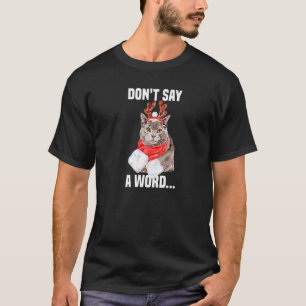 T-shirt Joli chat Chartreux avec costume de renne sans mot