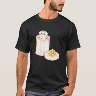 T-shirt Joli Chat Dans La Boîte Adoption de Chat  1
