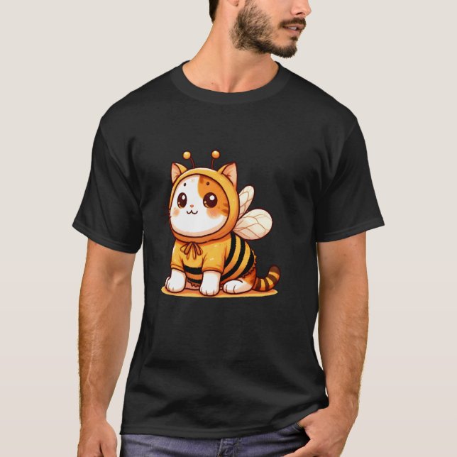 T-shirt Joli Chat dans un Costume d'Abeille (Devant)