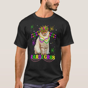 T-shirt Joli Chat de Mardi Gras Masque Sibérien Perles Fes
