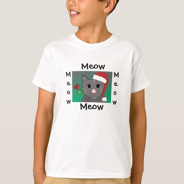 T-shirt Joli chat de Noël (Devant)