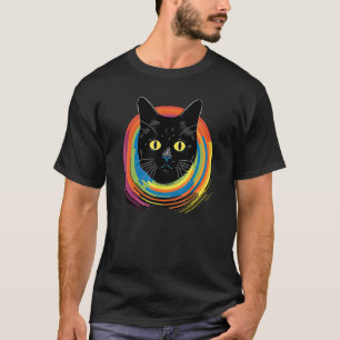 T-shirt joli Chat devant les chats Arc-en-ciel propriétai