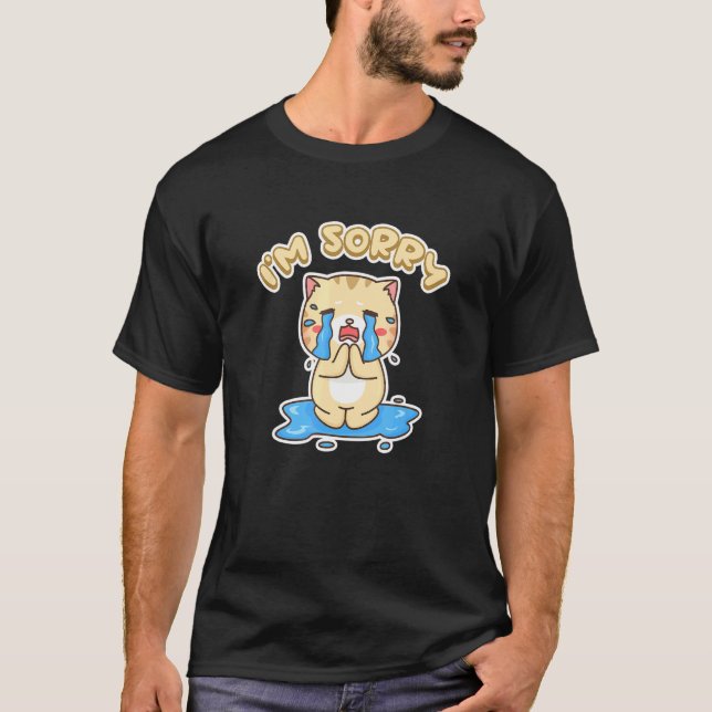 T-shirt Joli Chat Dit Je Suis Désolé (Devant)