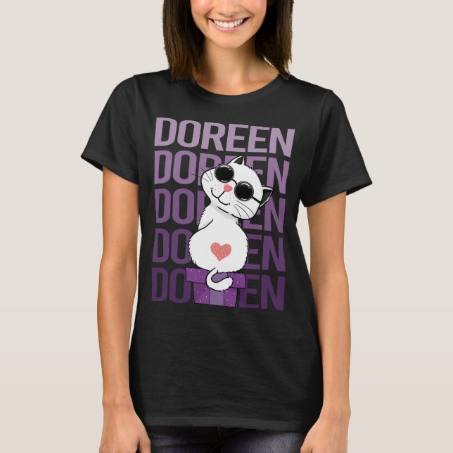 T-shirt Joli Chat - Doreen Nom (Devant)