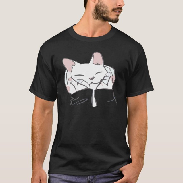 T-shirt Joli chat drôle Mignon chat câlin pour chat (Devant)