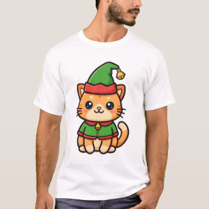 T-shirt Joli Chat Elfe de Noël