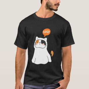 T-shirt Joli chat fantôme Boo Costume drôle d'Halloween