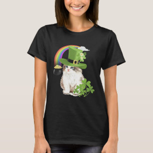 T-shirt Joli Chat Fête de la Saint-Patrick Trèfle Arc-en-