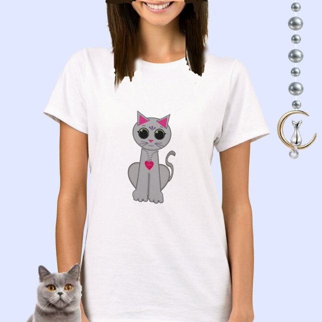 T-shirt Joli chat gris (Créateur téléchargé)