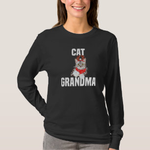 T-shirt Joli chat gris avec costume de renne chat grand-mè