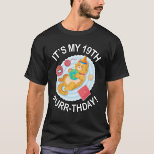T-shirt Joli Chat Jouets De Poisson Dormir 19 Ans C'est Mo