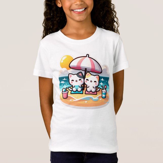 T-Shirt Joli chat kawaii (Devant)