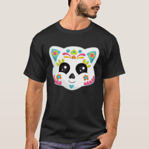T-shirt Joli chat mexicain d'Halloween  Chat crâne de sucr