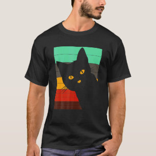 T-shirt Joli chat noir de style vintage rétro Bombay Cat