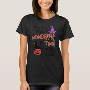 T-shirt Joli chat noir rétro d'automne Halloween Chat 1